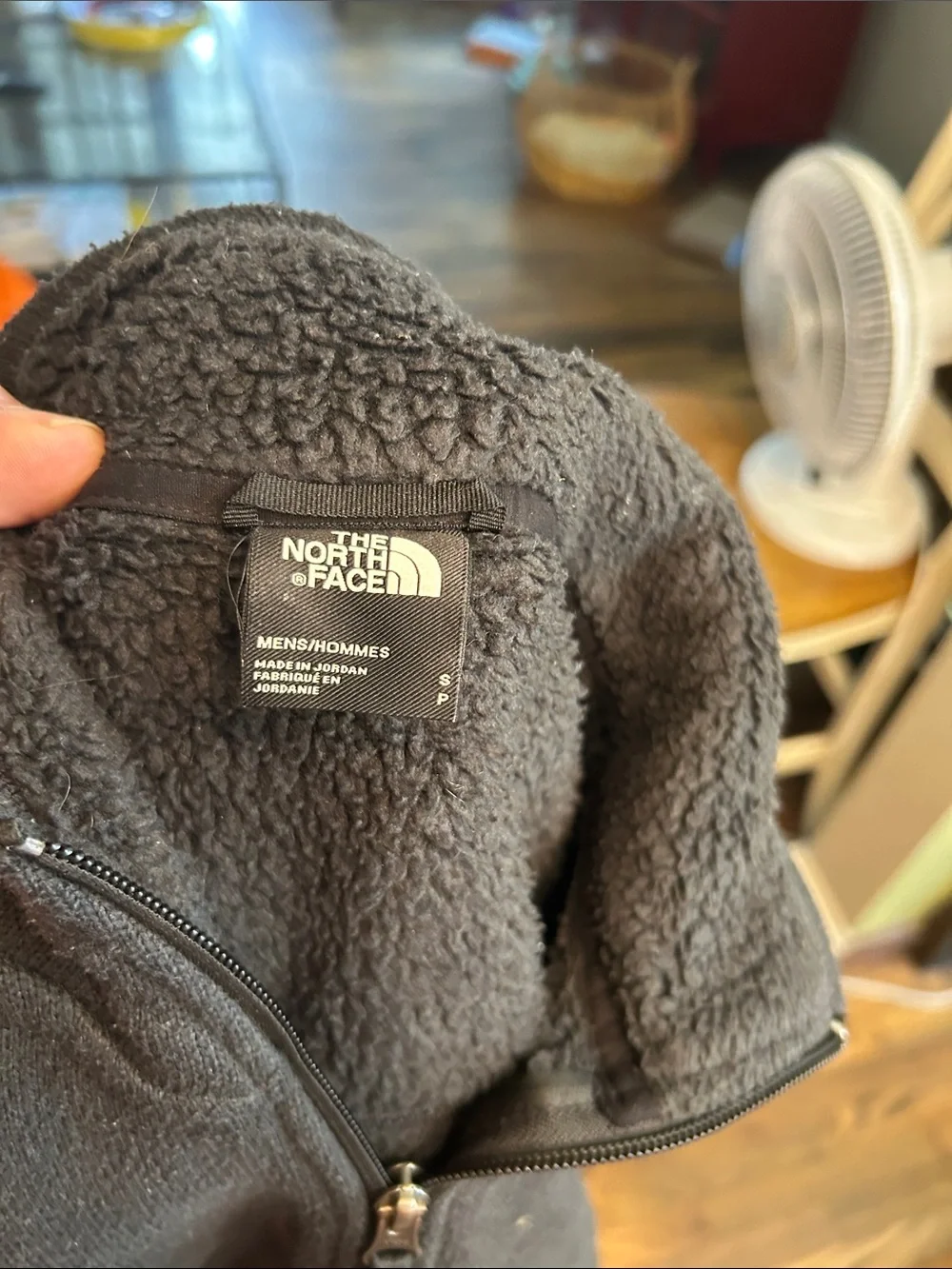 The North Face Black Fleece Zip-Up Jacket with White Logo